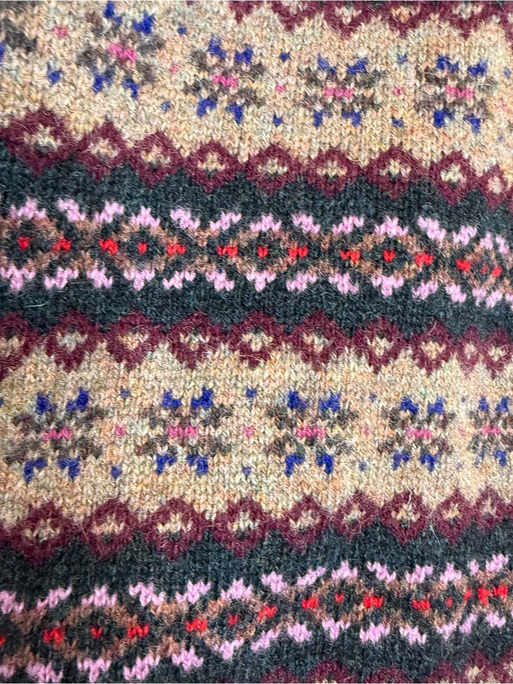 Ralph Lauren Vintage 80s Fair Isle Wool V-Neck Cardigan Pattern Sweater No Size - Picture 9 of 9
